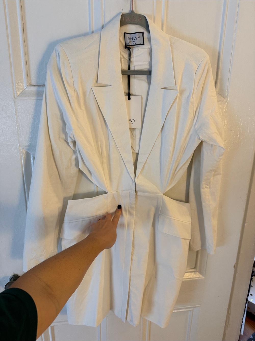 White Tailored Women's Blazer Dress